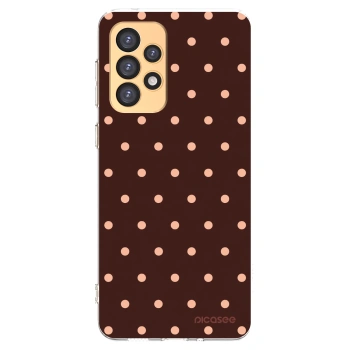 Picasee silikonový průhledný obal pro Samsung Galaxy A33 5G A336 - Peach Dots & Chocolate