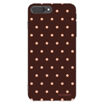 Picasee silikonový průhledný obal pro Apple iPhone 8 Plus - Peach Dots & Chocolate