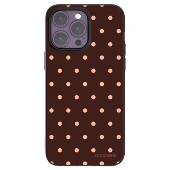 Picasee silikonový černý obal pro Apple iPhone 14 Pro Max - Peach Dots & Chocolate