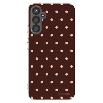 Picasee silikonový průhledný obal pro Samsung Galaxy A34 5G A346B - Peach Dots & Chocolate