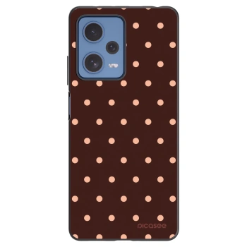 Picasee silikonový černý obal pro Xiaomi Redmi Note 12 Pro 5G - Peach Dots & Chocolate
