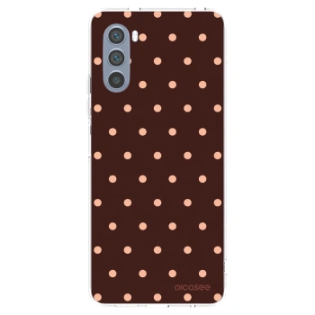 Picasee silikonový průhledný obal pro Motorola Moto G62 - Peach Dots & Chocolate