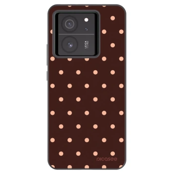 Picasee silikonový černý obal pro Xiaomi 13T - Peach Dots & Chocolate