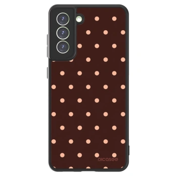 Picasee ULTIMATE CASE PowerShare pro Samsung Galaxy S21 FE 5G - Peach Dots & Chocolate