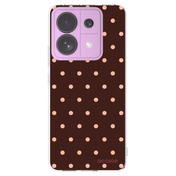 Picasee silikonový průhledný obal pro Xiaomi Redmi Note 13 Pro 5G - Peach Dots & Chocolate