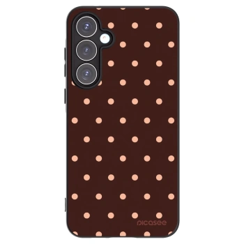 Picasee silikonový černý obal pro Samsung Galaxy A55 5G A556B - Peach Dots & Chocolate