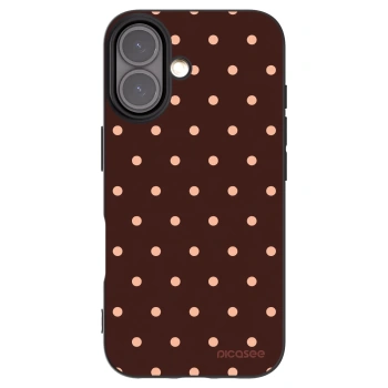 Picasee silikonový černý obal pro Apple iPhone 16 - Peach Dots & Chocolate