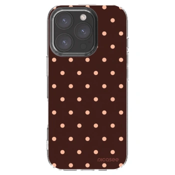 Picasee silikonový průhledný obal pro Apple iPhone 16 Pro - Peach Dots & Chocolate
