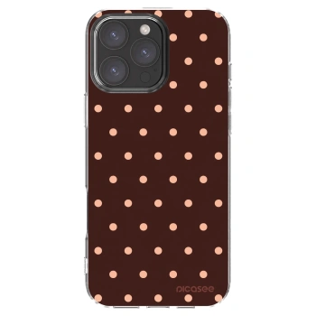 Picasee silikonový průhledný obal pro Apple iPhone 16 Pro Max - Peach Dots & Chocolate