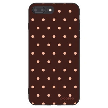 Picasee silikonový černý obal pro Apple iPhone 8 Plus - Peach Dots & Chocolate