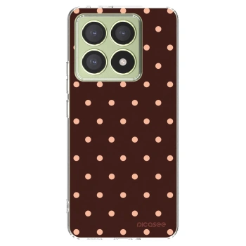 Picasee silikonový průhledný obal pro Xiaomi 14T - Peach Dots & Chocolate