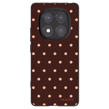 Picasee silikonový černý obal pro Xiaomi Redmi Note 14 Pro+ 5G - Peach Dots & Chocolate