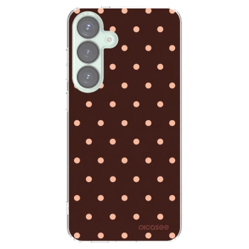 Picasee silikonový průhledný obal pro Samsung Galaxy S25+ 5G - Peach Dots & Chocolate
