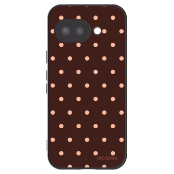 Picasee silikonový černý obal pro Google Pixel 9a - Peach Dots & Chocolate