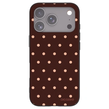Picasee silikonový černý obal pro Apple iPhone 17 Pro - Peach Dots & Chocolate