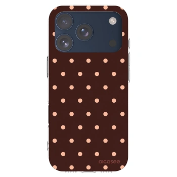 Picasee silikonový průhledný obal pro Apple iPhone 17 Pro - Peach Dots & Chocolate