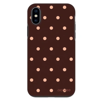 Obal pro Apple iPhone X/XS - Peach Dots & Chocolate
