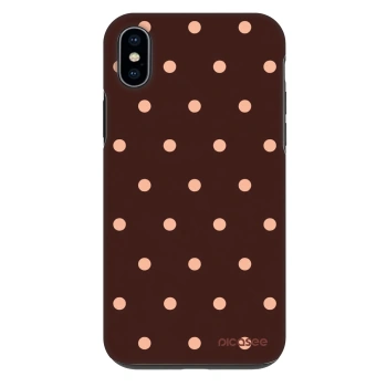 Obal pro Apple iPhone XS Max - Peach Dots & Chocolate