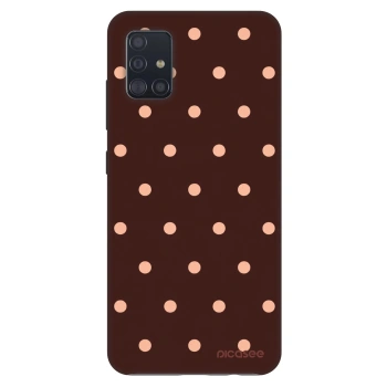 Obal pro Samsung Galaxy A51 A515F - Peach Dots & Chocolate
