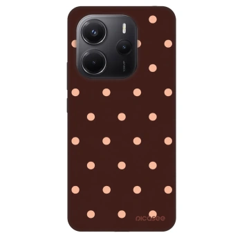 Obal pro Xiaomi Redmi Note 14 4G - Peach Dots & Chocolate