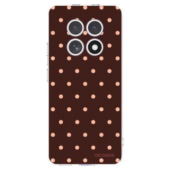 Picasee silikonový průhledný obal pro Xiaomi Redmi Note 15 4G - Peach Dots & Chocolate