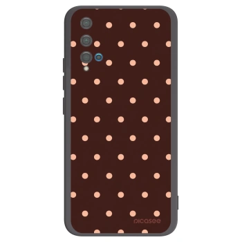 Picasee silikonový černý obal pro Huawei Nova 5T - Peach Dots & Chocolate