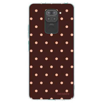Picasee silikonový černý obal pro Xiaomi Redmi Note 9 - Peach Dots & Chocolate