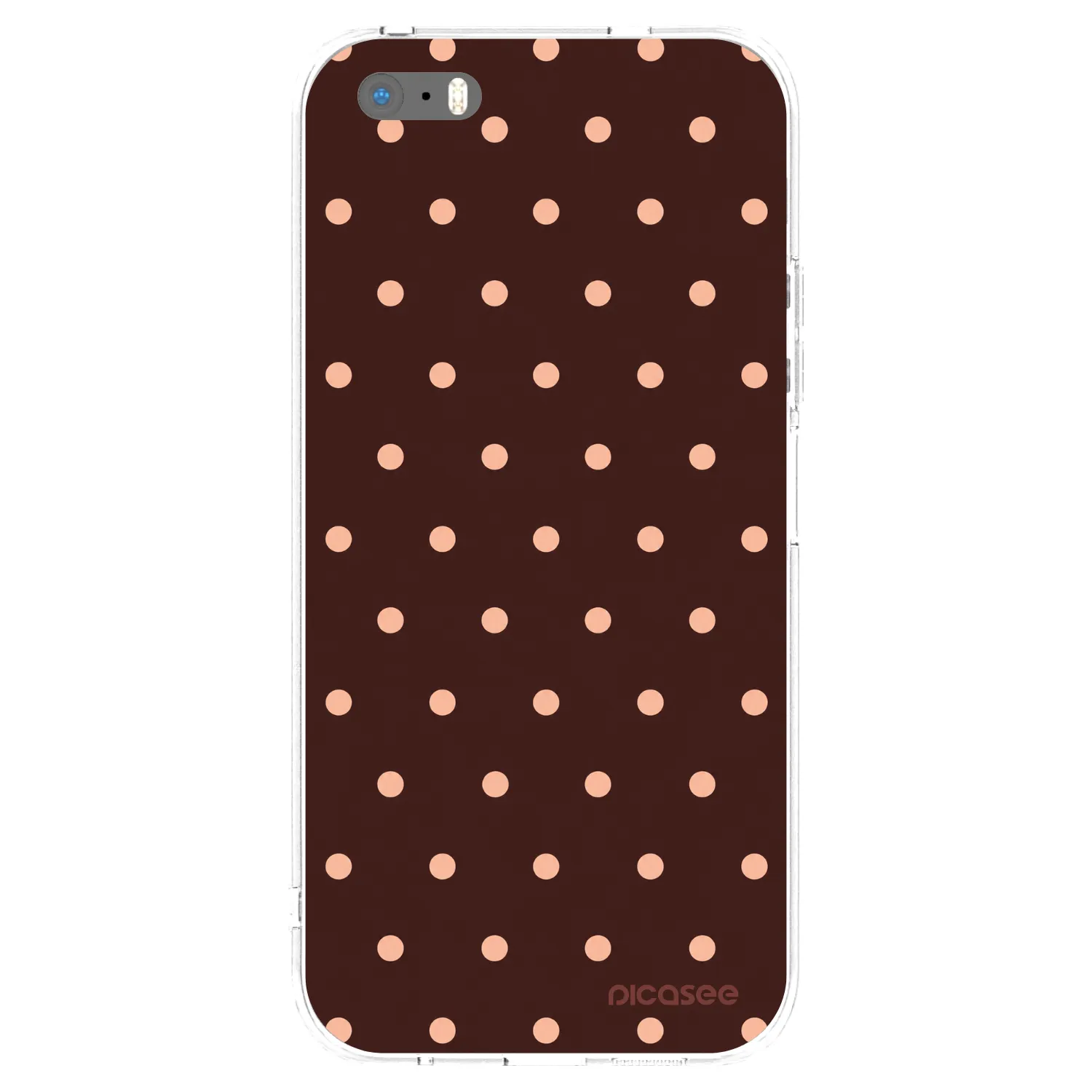 Picasee silikonový průhledný obal pro Apple iPhone 5/5S/SE - Peach Dots & Chocolate
