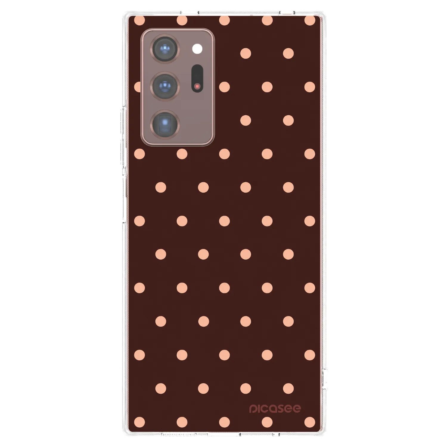 Picasee silikonový průhledný obal pro Samsung Galaxy Note 20 Ultra - Peach Dots & Chocolate