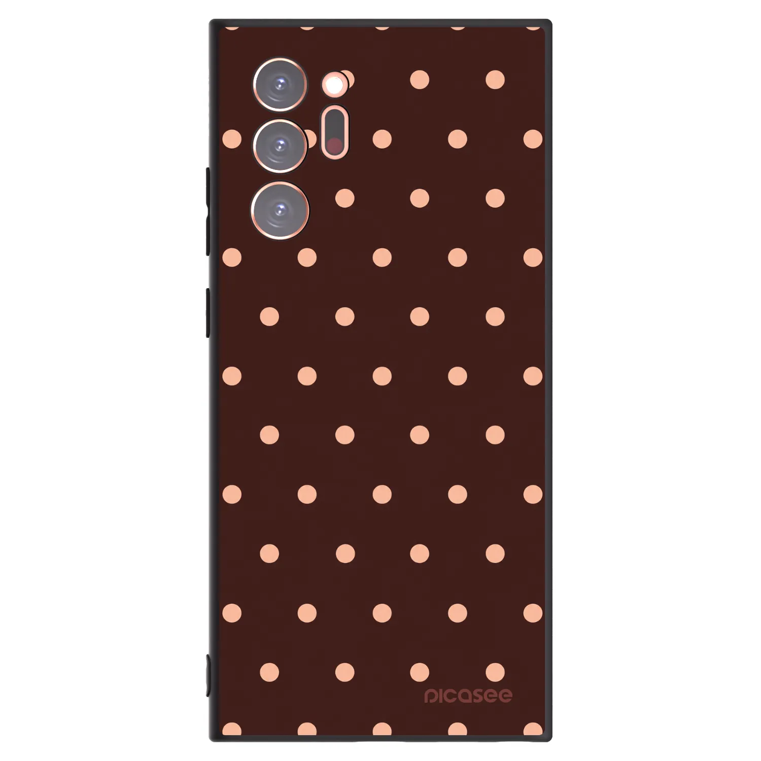 Picasee silikonový černý obal pro Samsung Galaxy Note 20 Ultra - Peach Dots & Chocolate