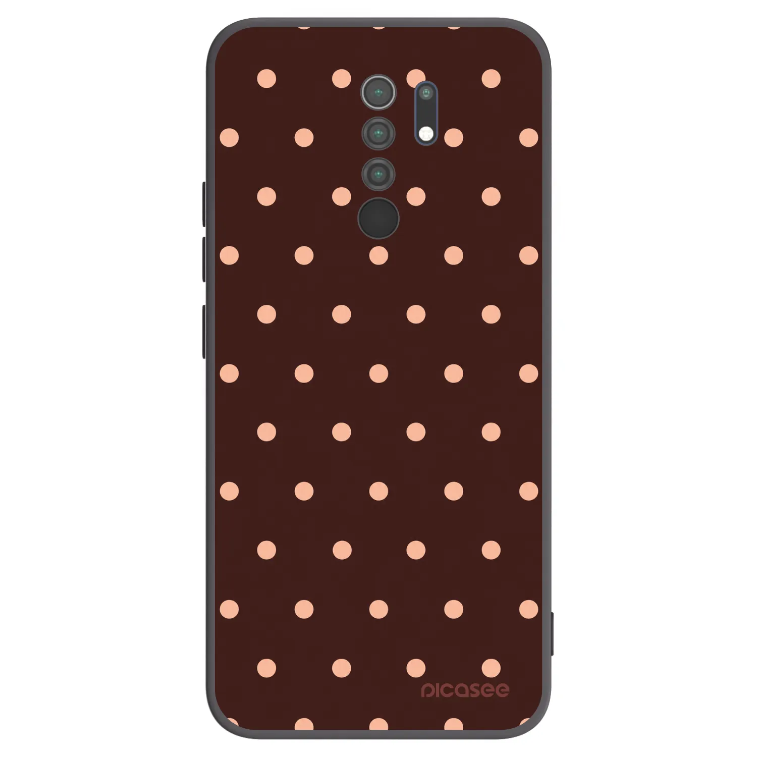 Picasee silikonový černý obal pro Xiaomi Redmi 9 - Peach Dots & Chocolate