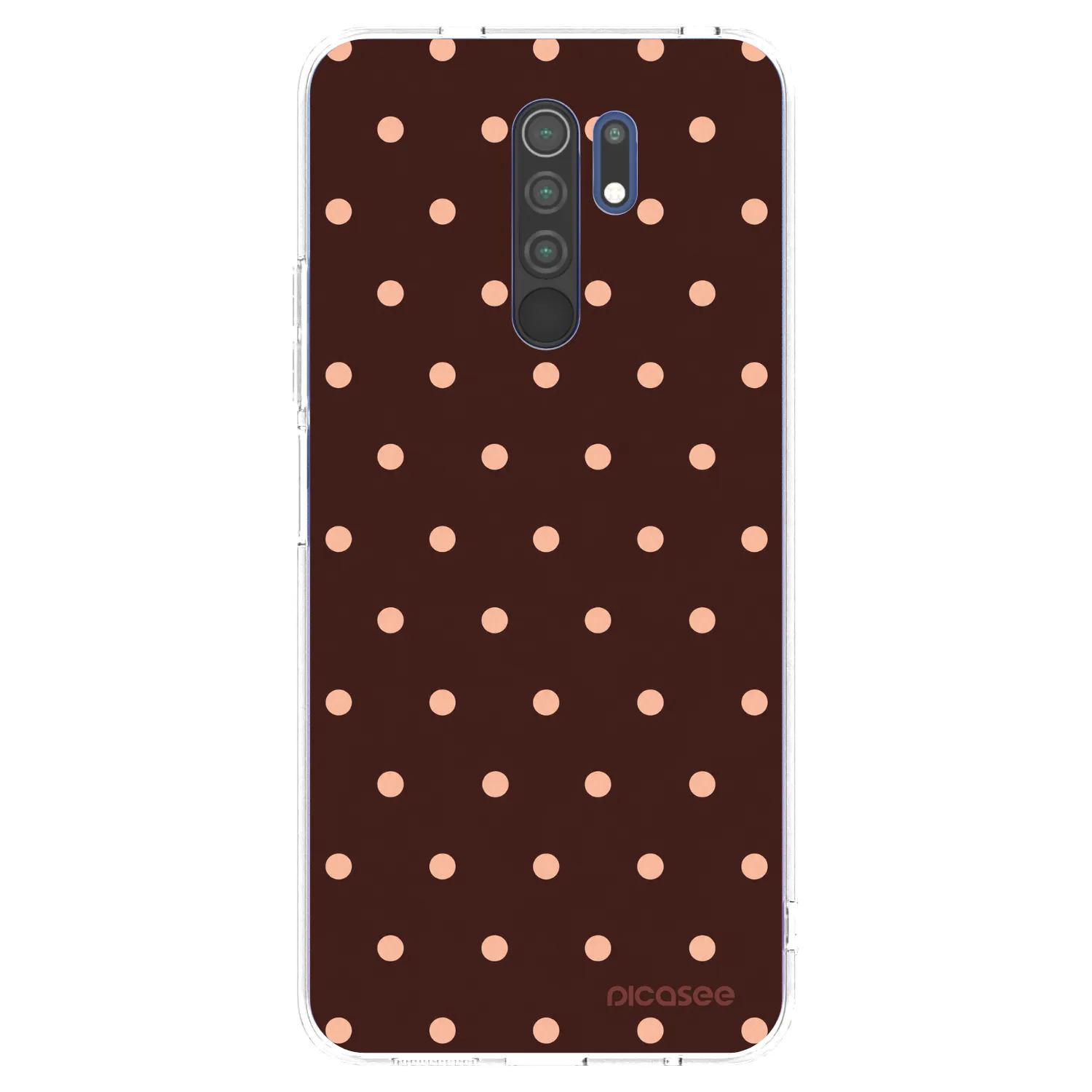 Picasee silikonový průhledný obal pro Xiaomi Redmi 9 - Peach Dots & Chocolate