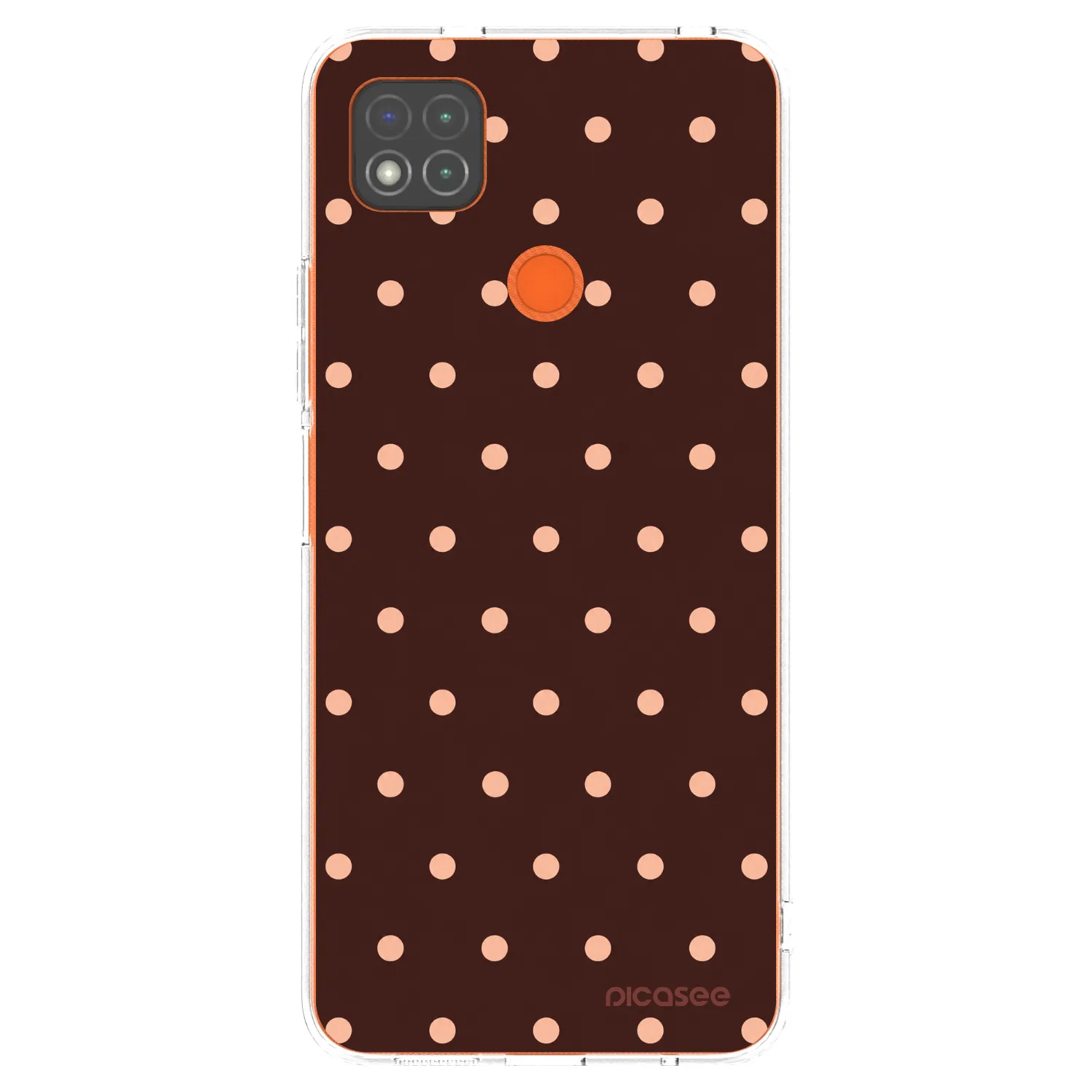 Picasee silikonový průhledný obal pro Xiaomi Redmi 9C - Peach Dots & Chocolate