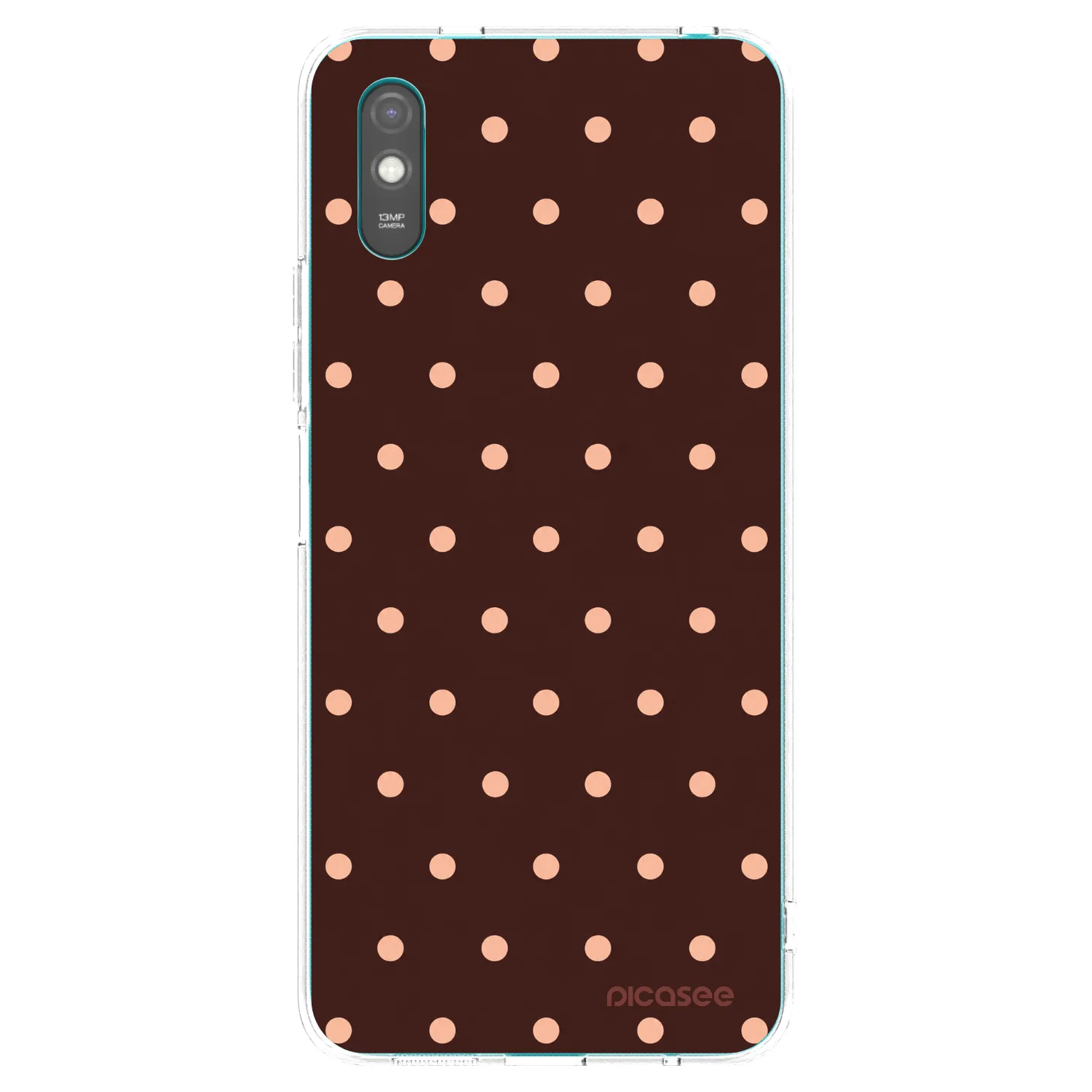 Picasee silikonový průhledný obal pro Xiaomi Redmi 9A - Peach Dots & Chocolate