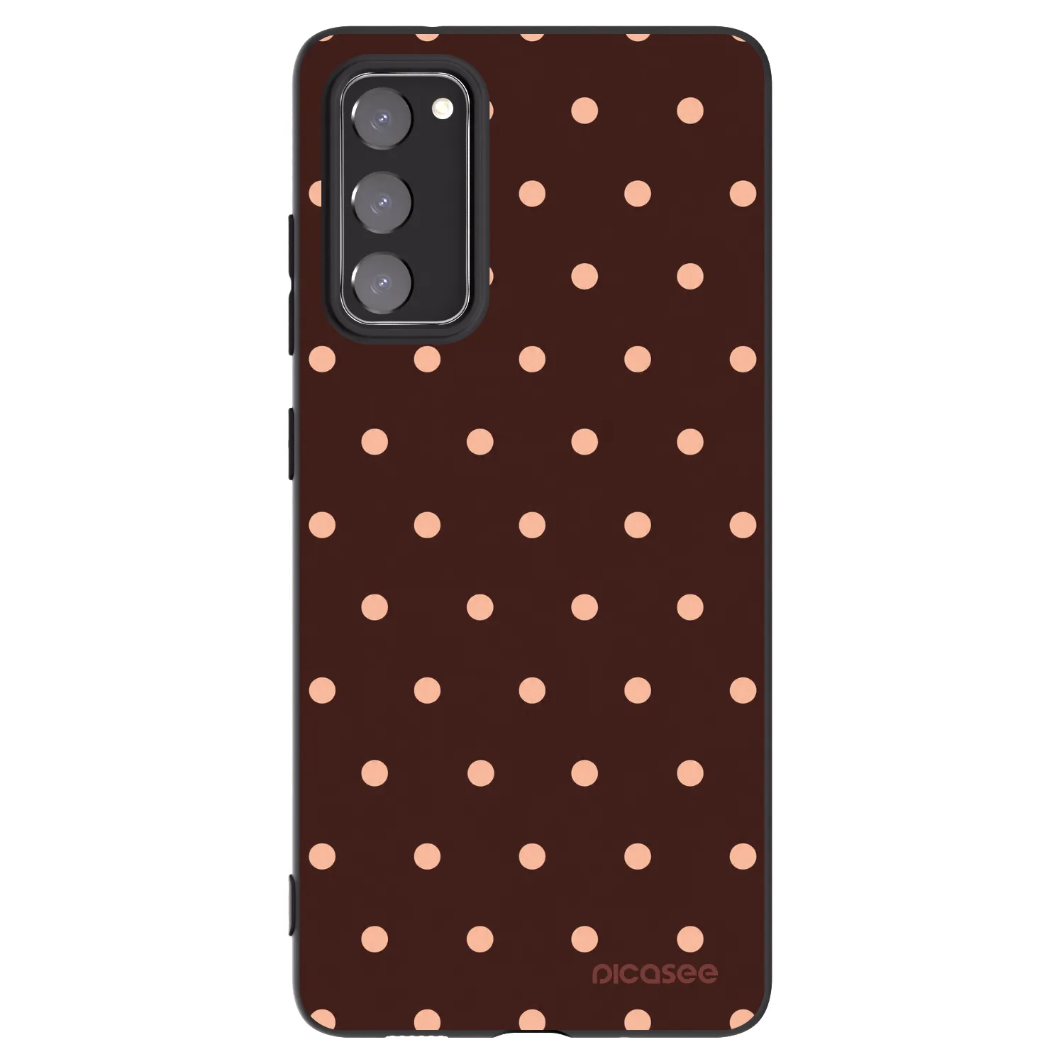 Picasee silikonový černý obal pro Samsung Galaxy S20 FE - Peach Dots & Chocolate