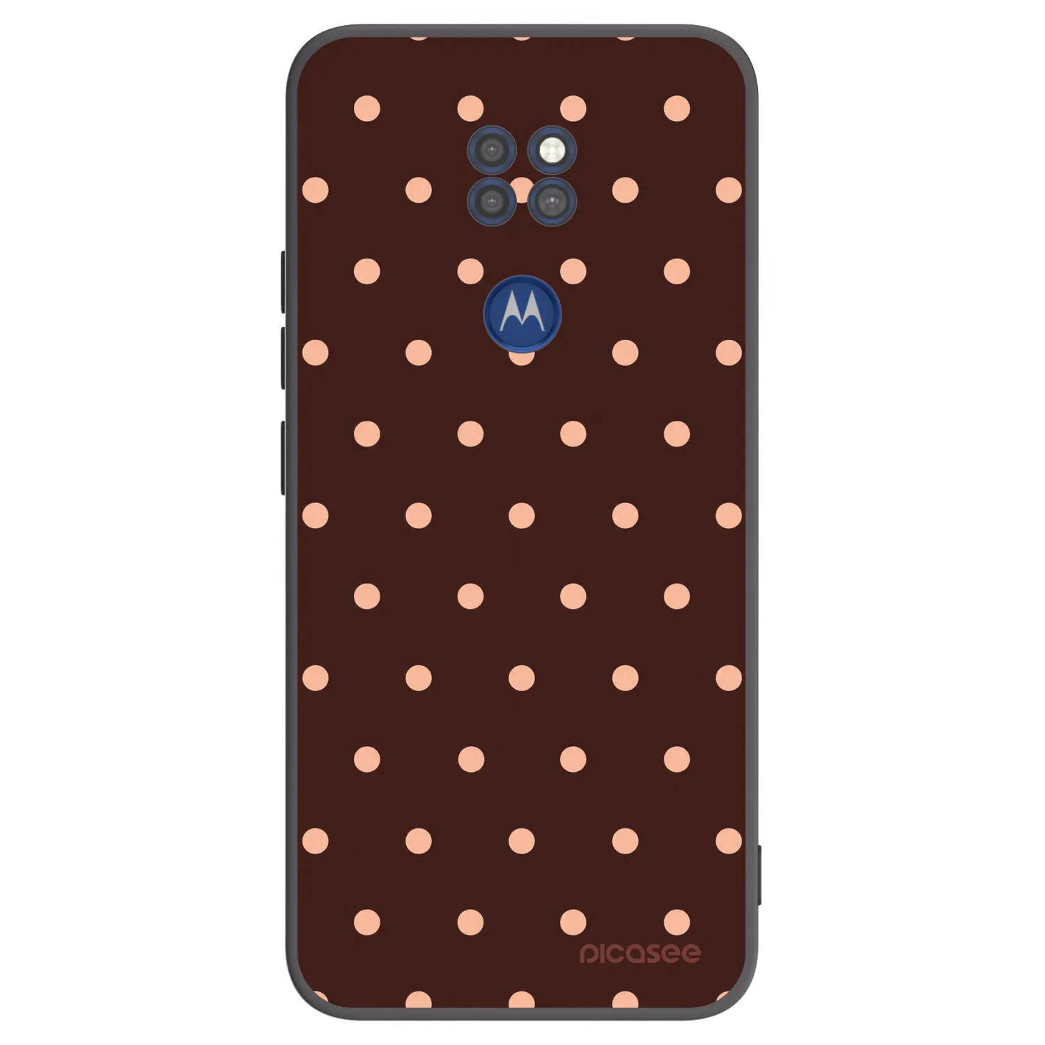 Picasee silikonový černý obal pro Motorola Moto G9 Play - Peach Dots & Chocolate