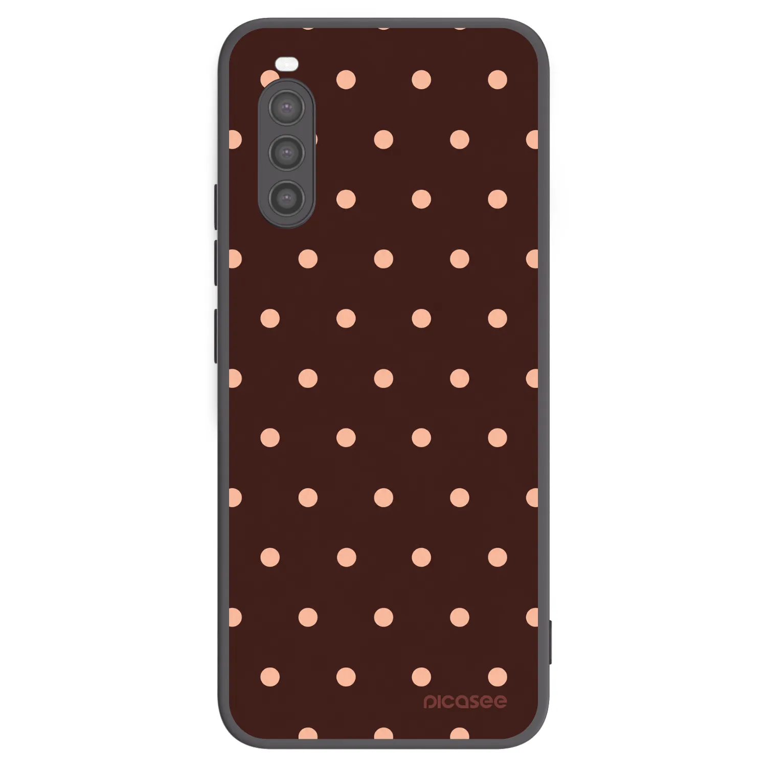 Picasee silikonový černý obal pro Sony Xperia 10 II - Peach Dots & Chocolate