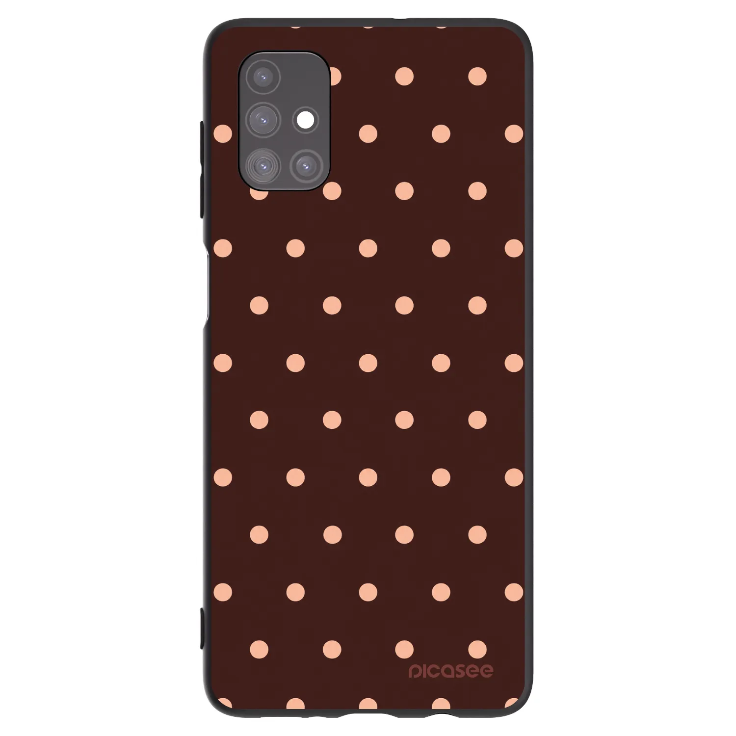 Picasee silikonový černý obal pro Samsung Galaxy M51 M515F - Peach Dots & Chocolate