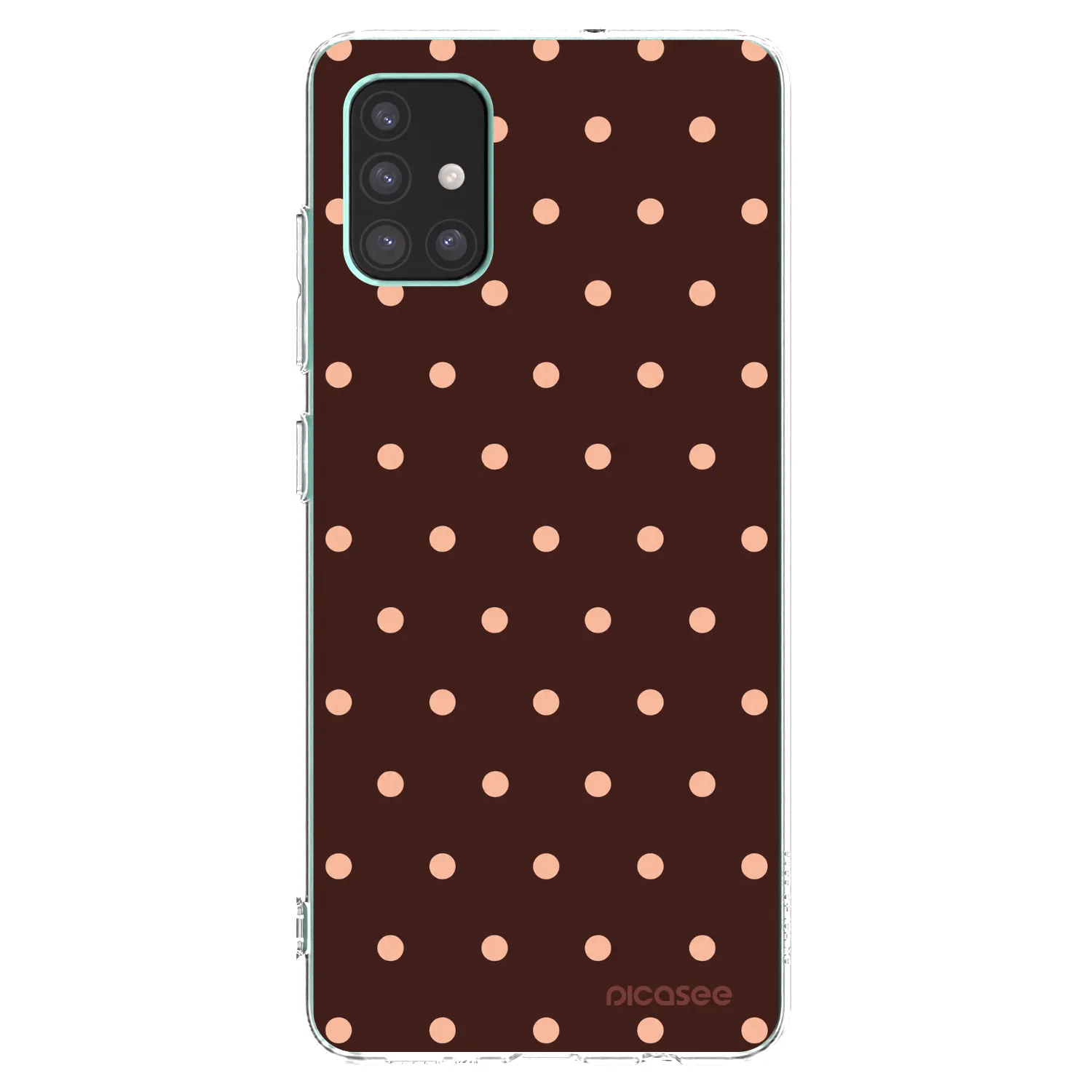 Picasee silikonový průhledný obal pro Samsung Galaxy M51 M515F - Peach Dots & Chocolate