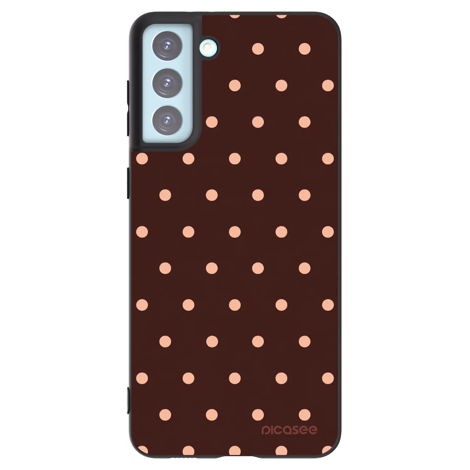 Picasee silikonový černý obal pro Samsung Galaxy S21+ 5G G996F - Peach Dots & Chocolate