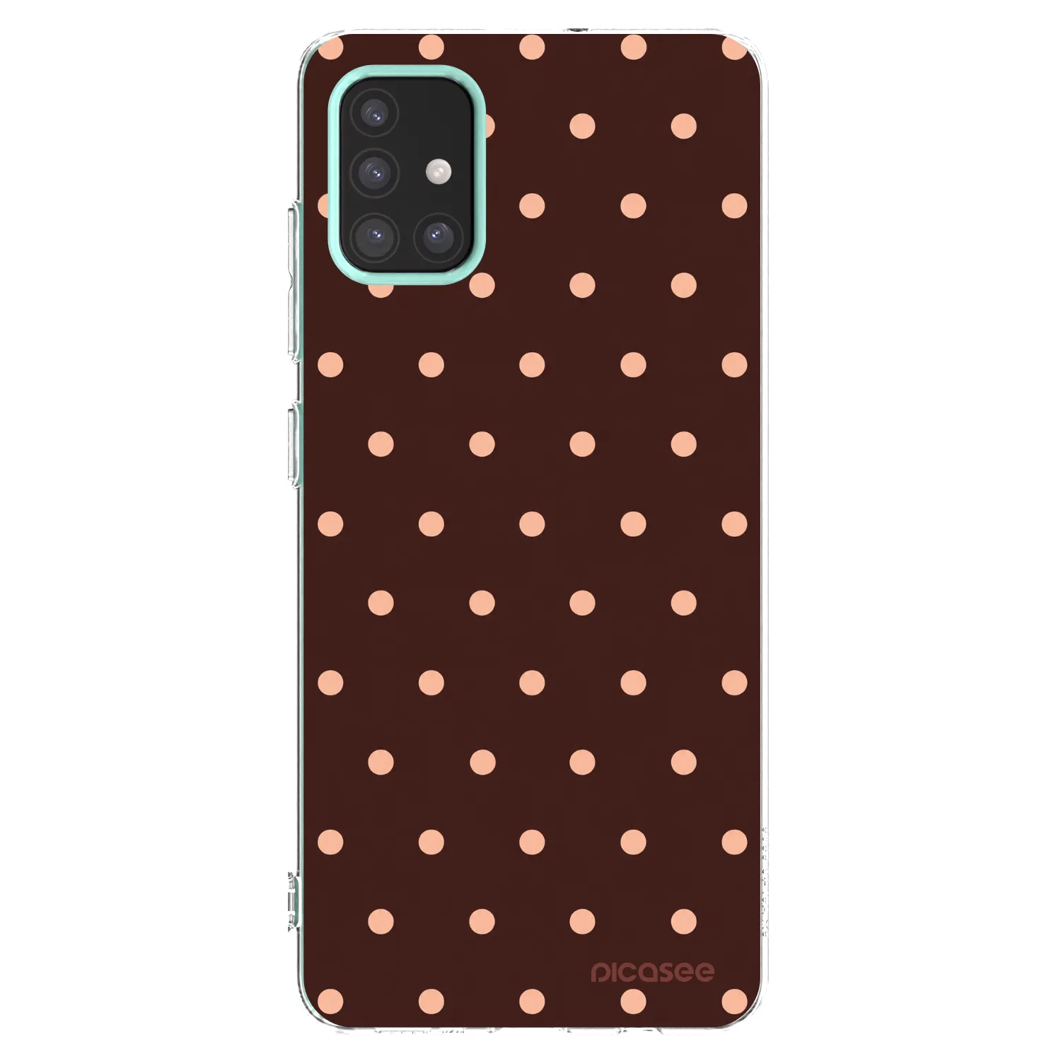 Picasee silikonový průhledný obal pro Samsung Galaxy M31s - Peach Dots & Chocolate