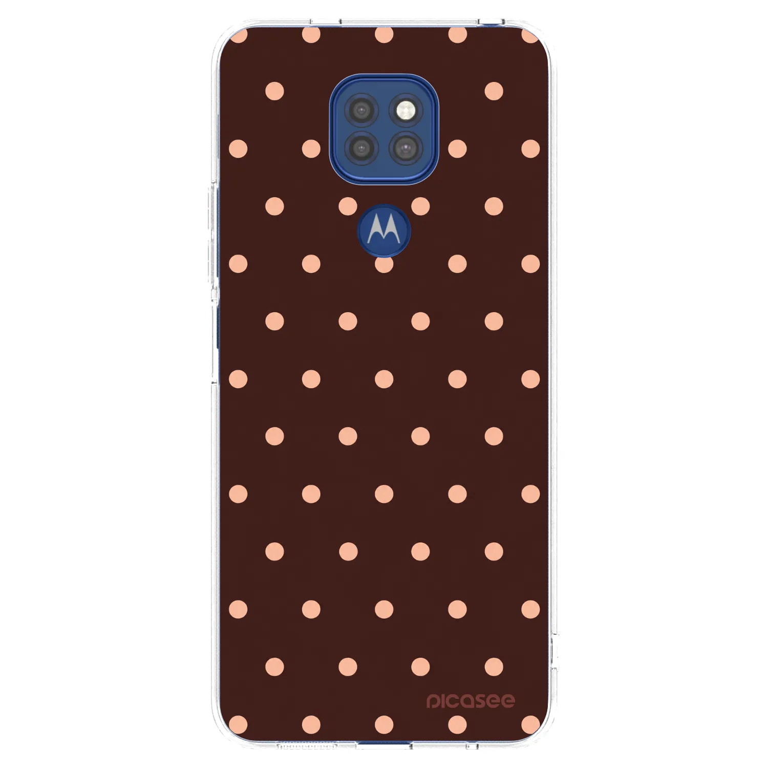 Picasee silikonový průhledný obal pro Motorola Moto G9 Play - Peach Dots & Chocolate