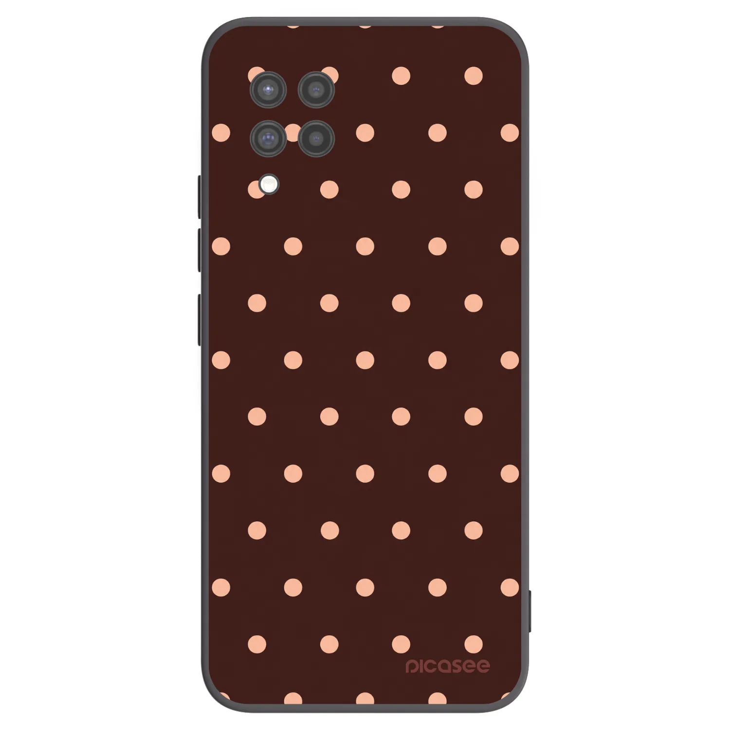 Picasee silikonový černý obal pro Samsung Galaxy A42 A426B - Peach Dots & Chocolate