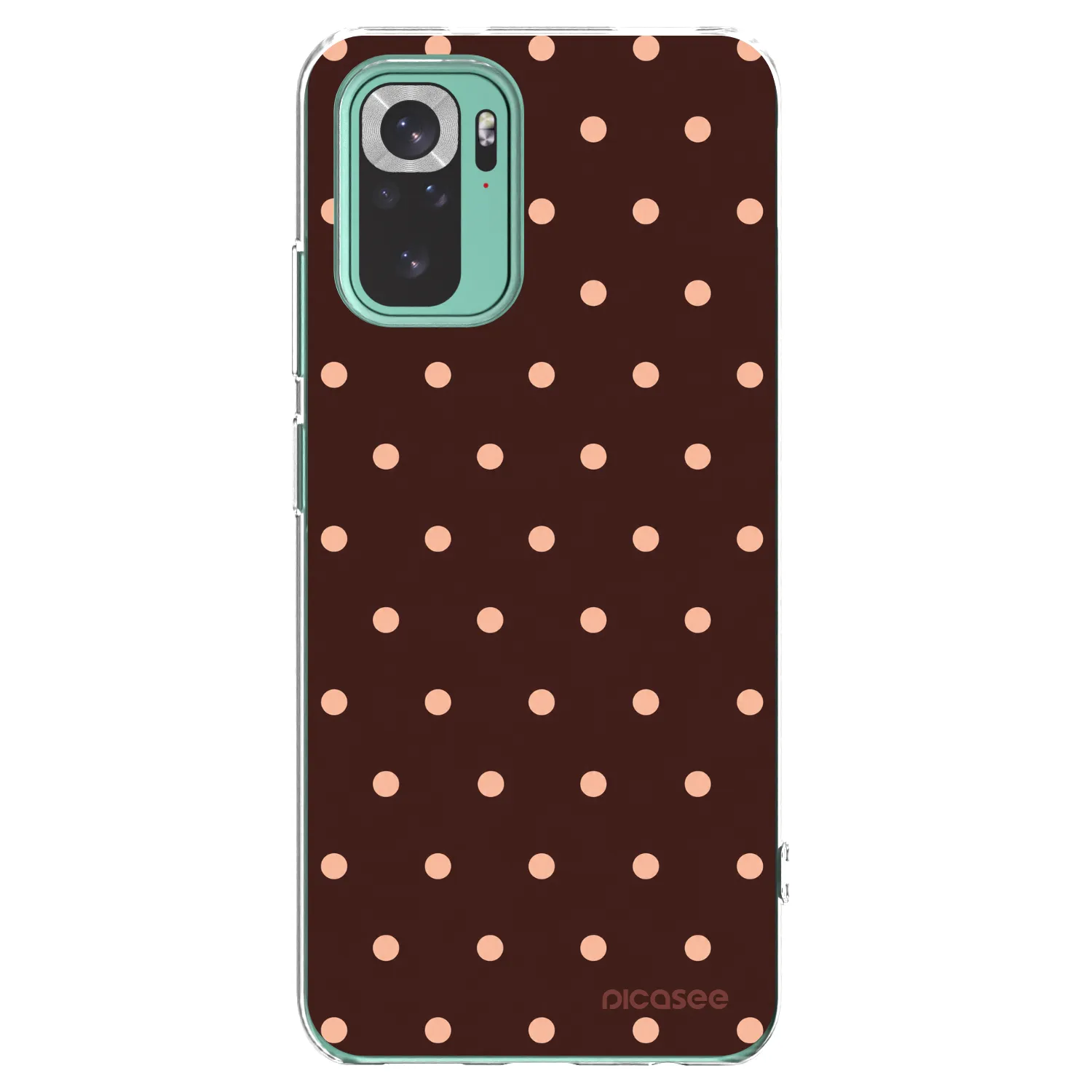 Picasee silikonový průhledný obal pro Xiaomi Redmi Note 10 Pro - Peach Dots & Chocolate