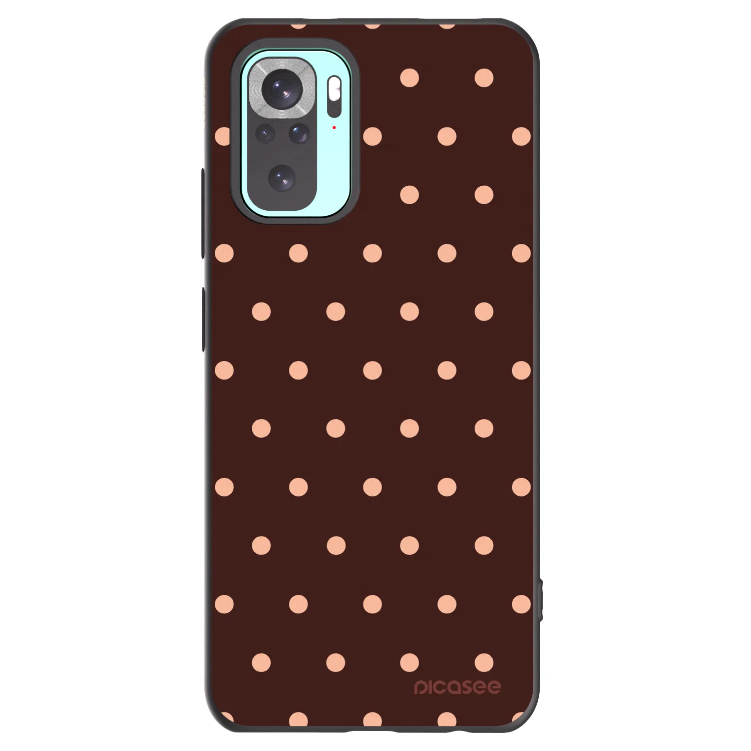 Picasee silikonový černý obal pro Xiaomi Redmi Note 10 Pro - Peach Dots & Chocolate