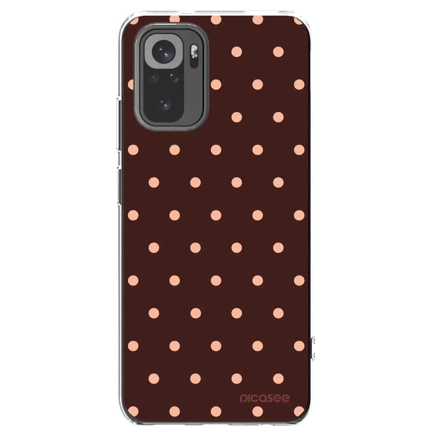 Picasee silikonový průhledný obal pro Xiaomi Redmi Note 10S - Peach Dots & Chocolate