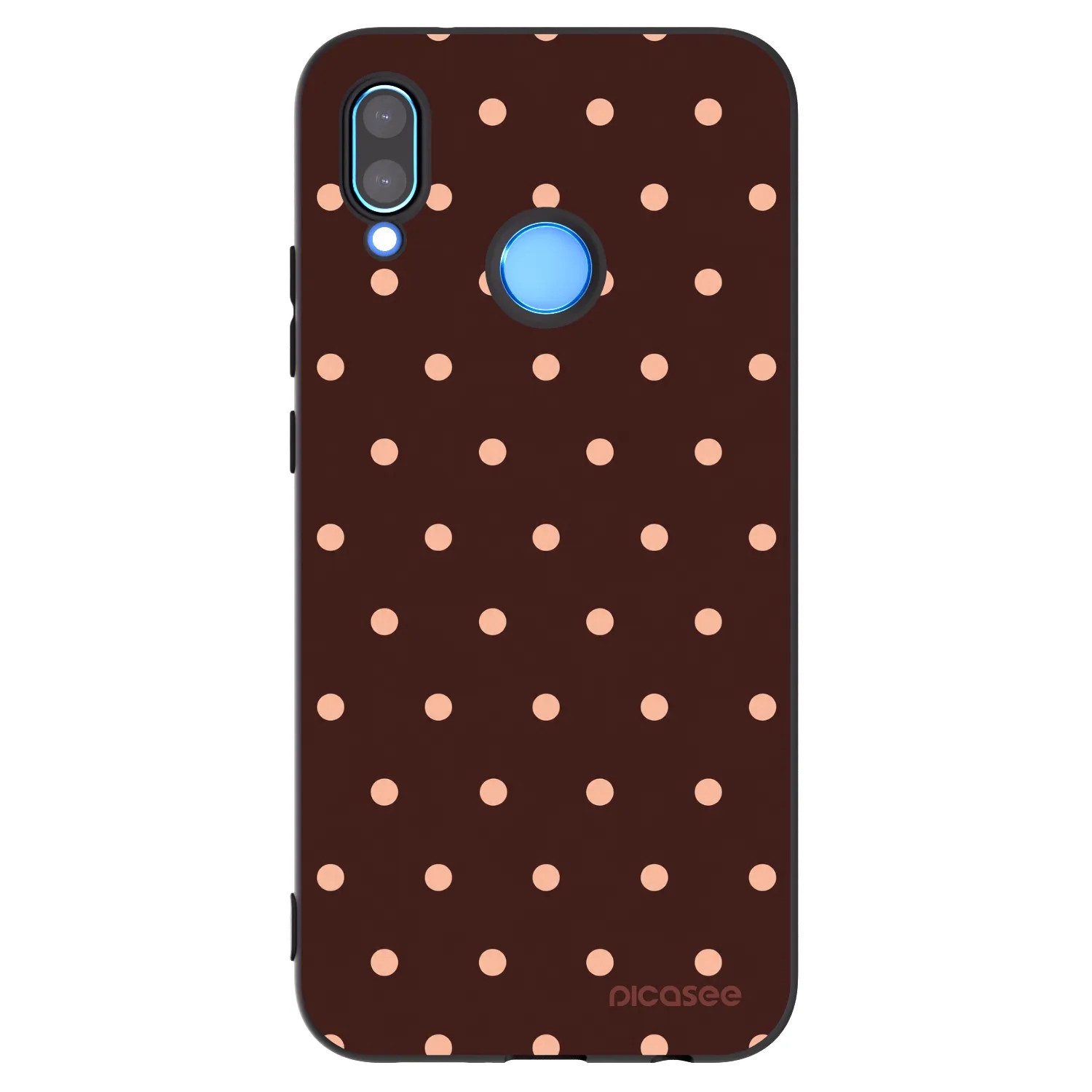 Picasee silikonový černý obal pro Huawei P20 Lite - Peach Dots & Chocolate