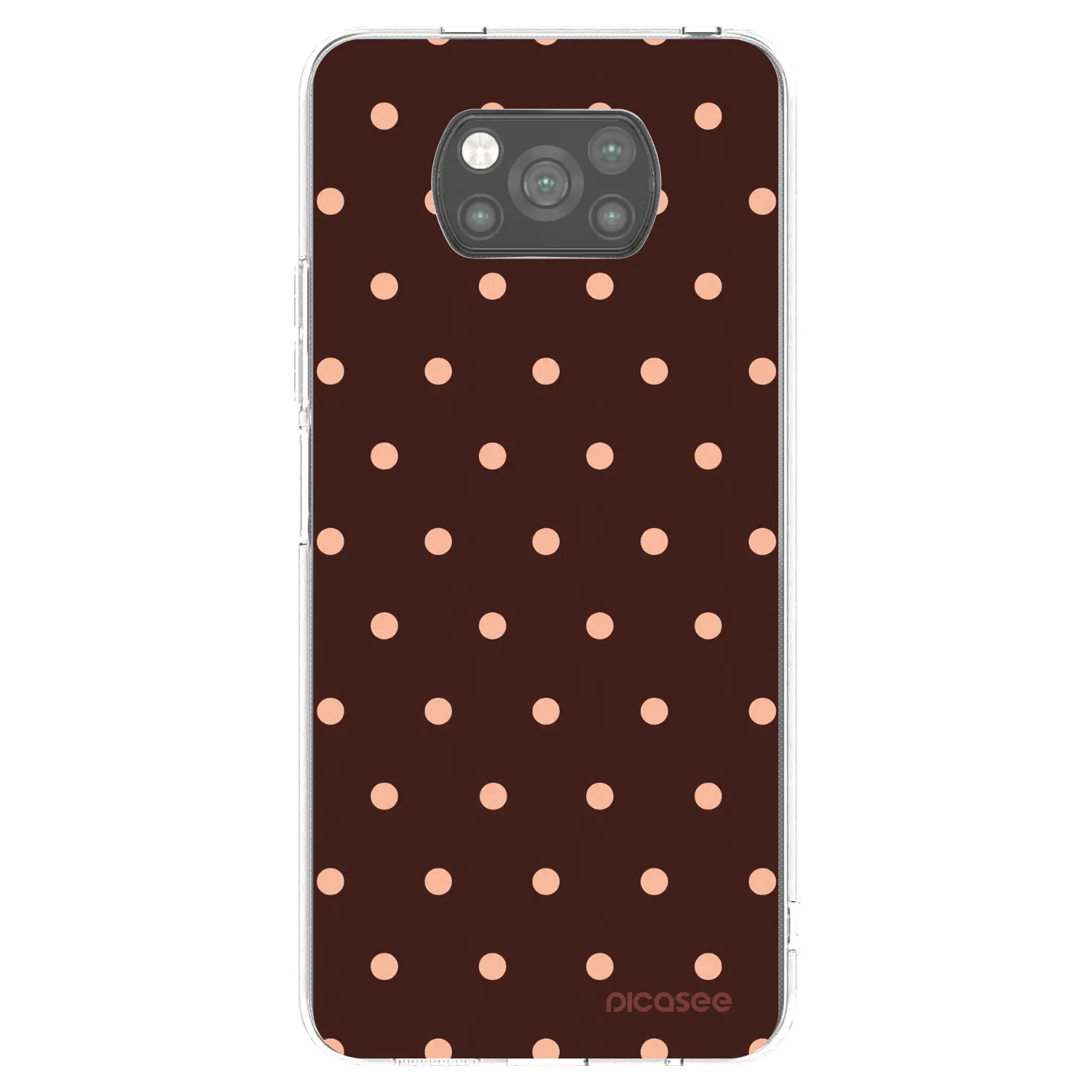 Picasee silikonový černý obal pro Xiaomi Poco X3 Pro - Peach Dots & Chocolate