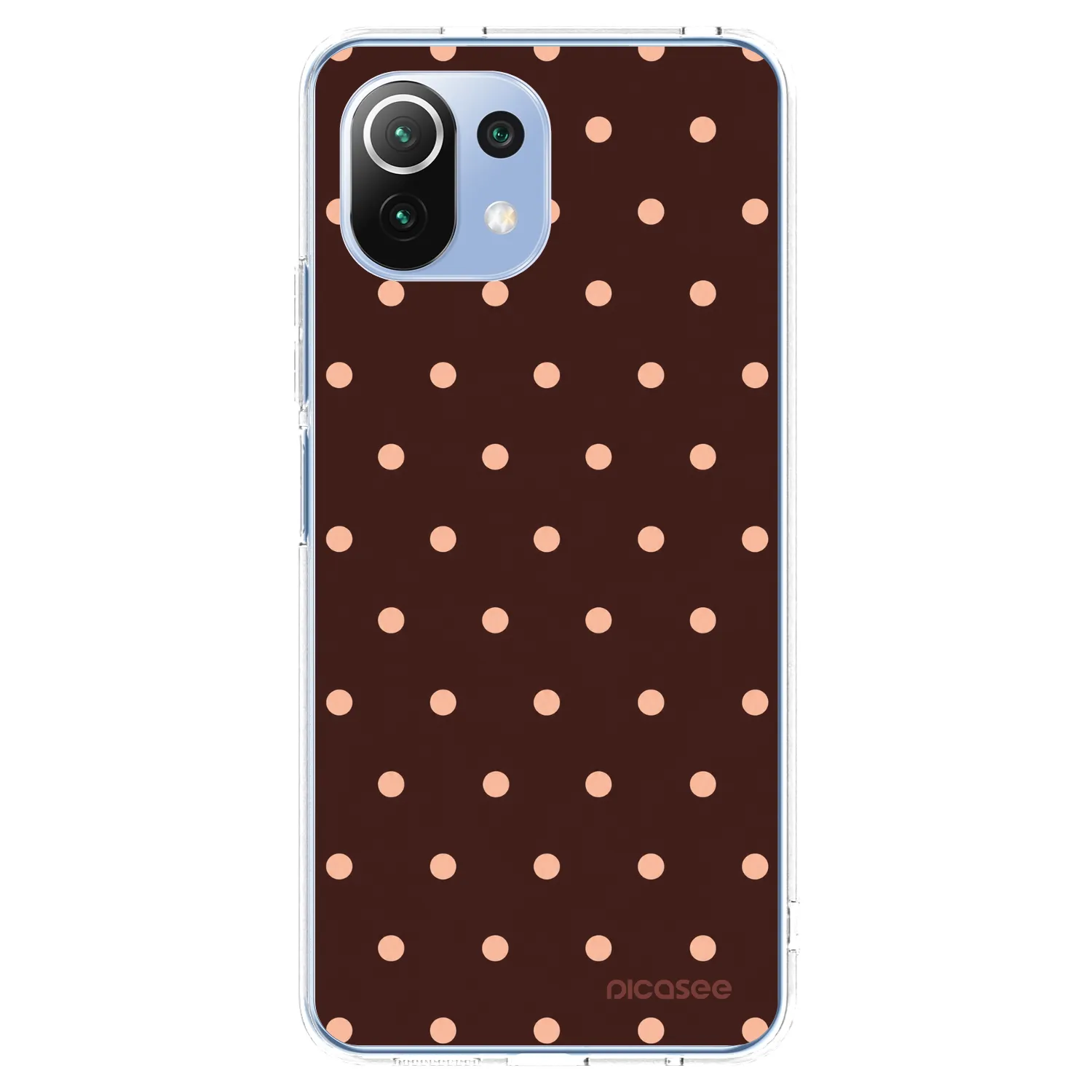 Picasee silikonový průhledný obal pro Xiaomi Mi 11 Lite - Peach Dots & Chocolate