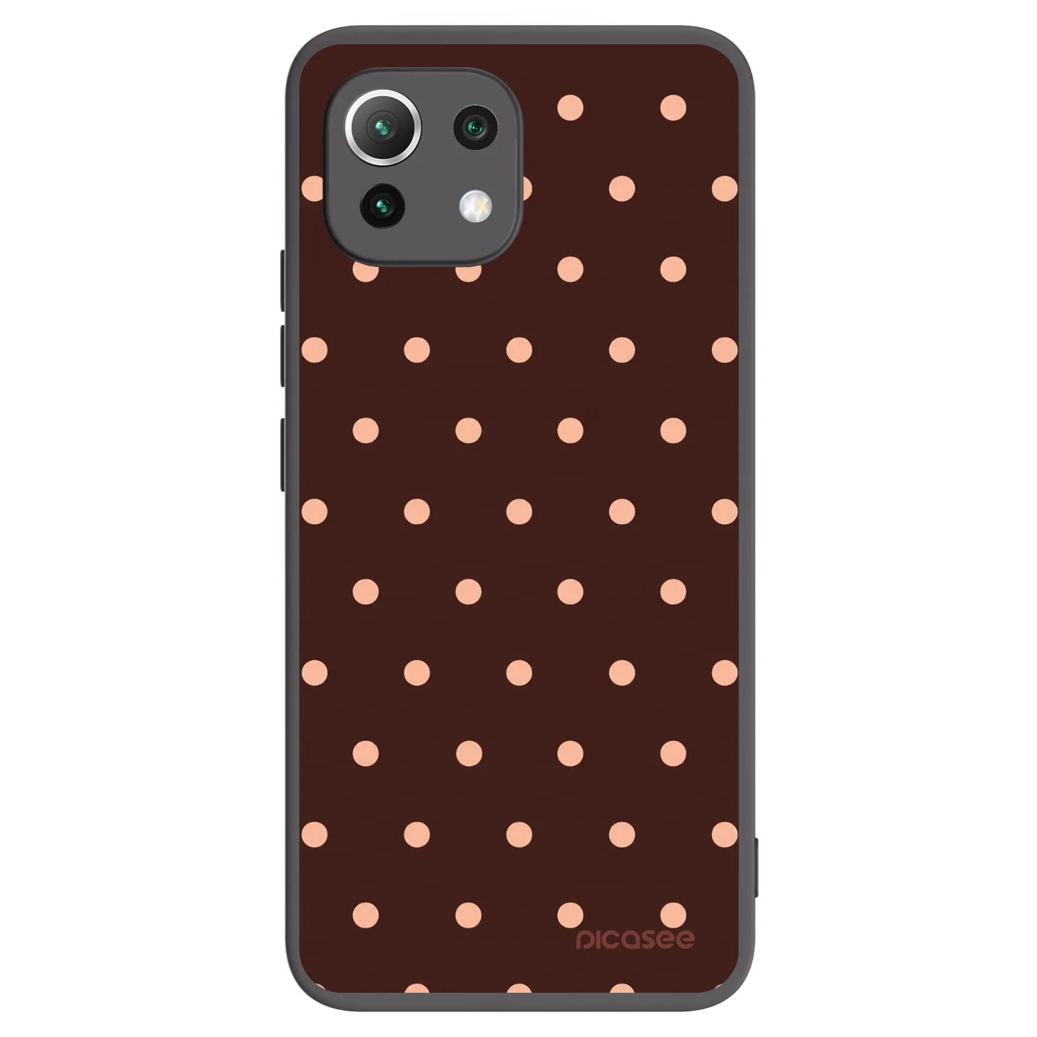 Picasee silikonový černý obal pro Xiaomi Mi 11 Lite - Peach Dots & Chocolate